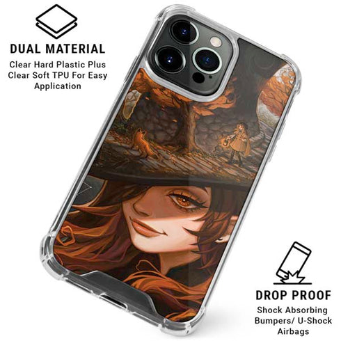 Halloween Pumpkin Witch with Fox by Ivy Dolamore iPhone 16 Pro Clear Case